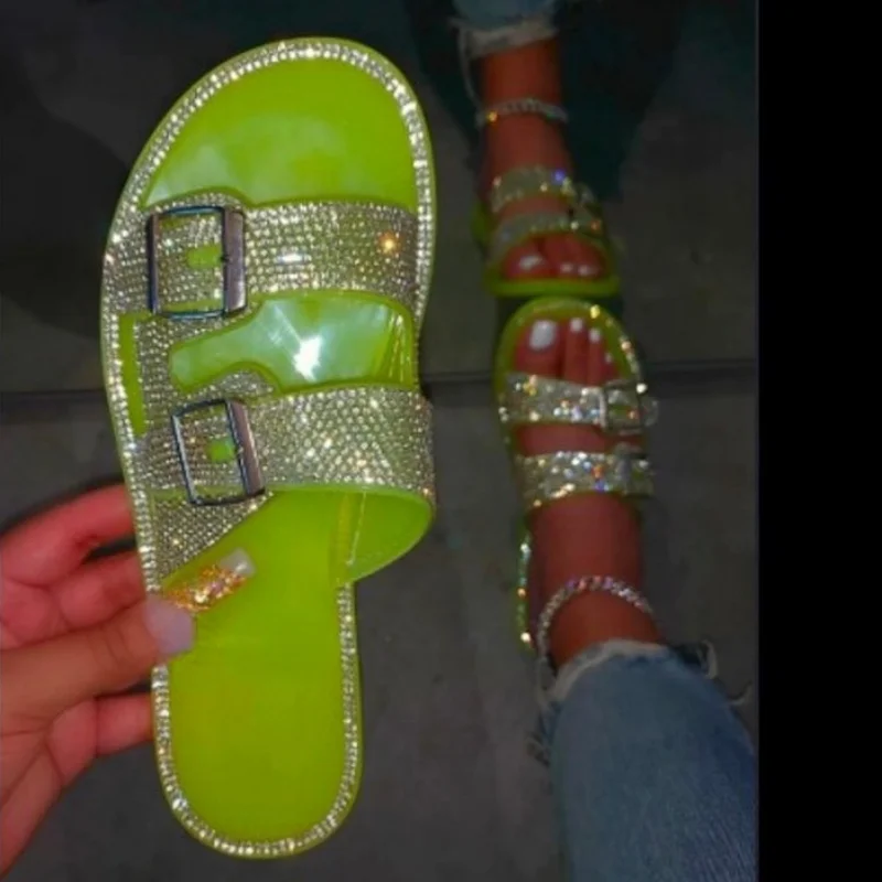 Women's Sandals with Rhinestone Buckle Open Toe Sandals Flat Sandals Summer New Outdoor Leisure Beach Shoes Large Size 35-43
Women's Sandals with Rhinestone Buckle Open Toe Sandals Flat Sandals Summer New Outdoor Leisure Beach Shoes Large Size 35-43