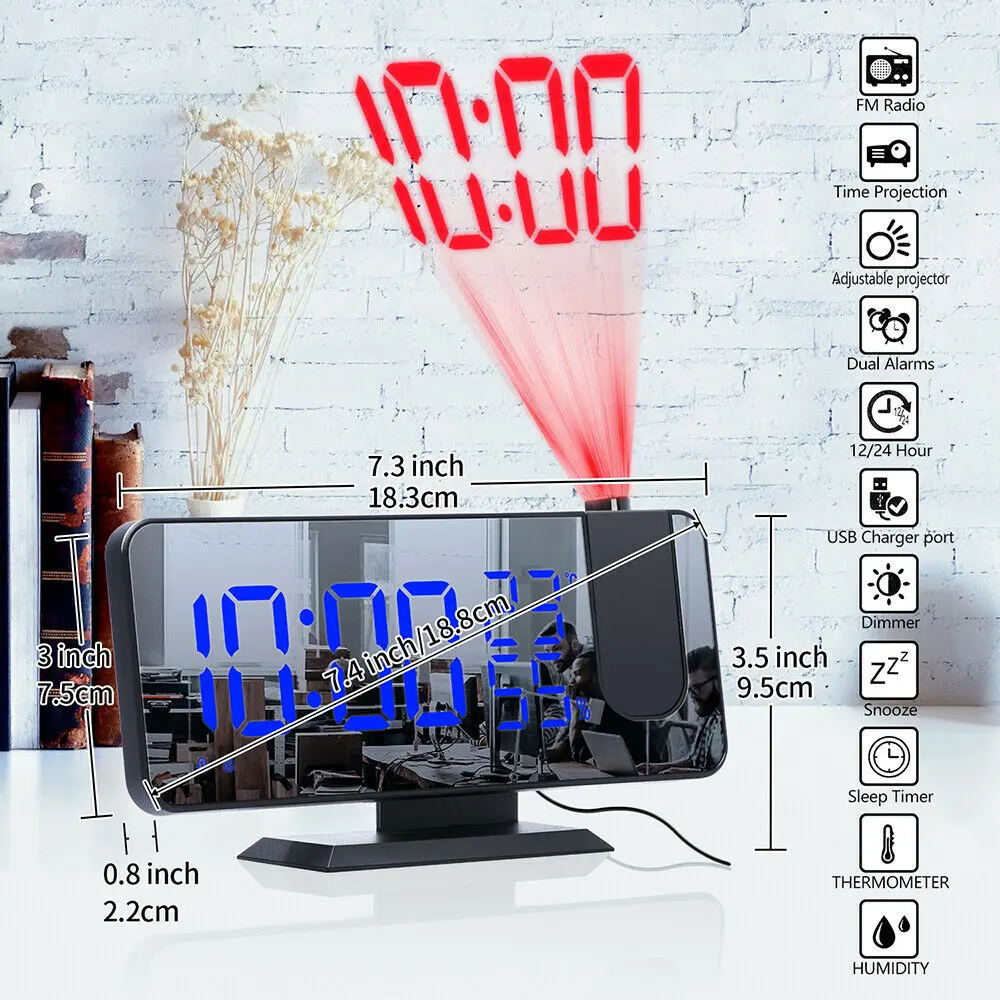 Светодиодный цифровой будильник настольные электронные часы USB Пробуждение