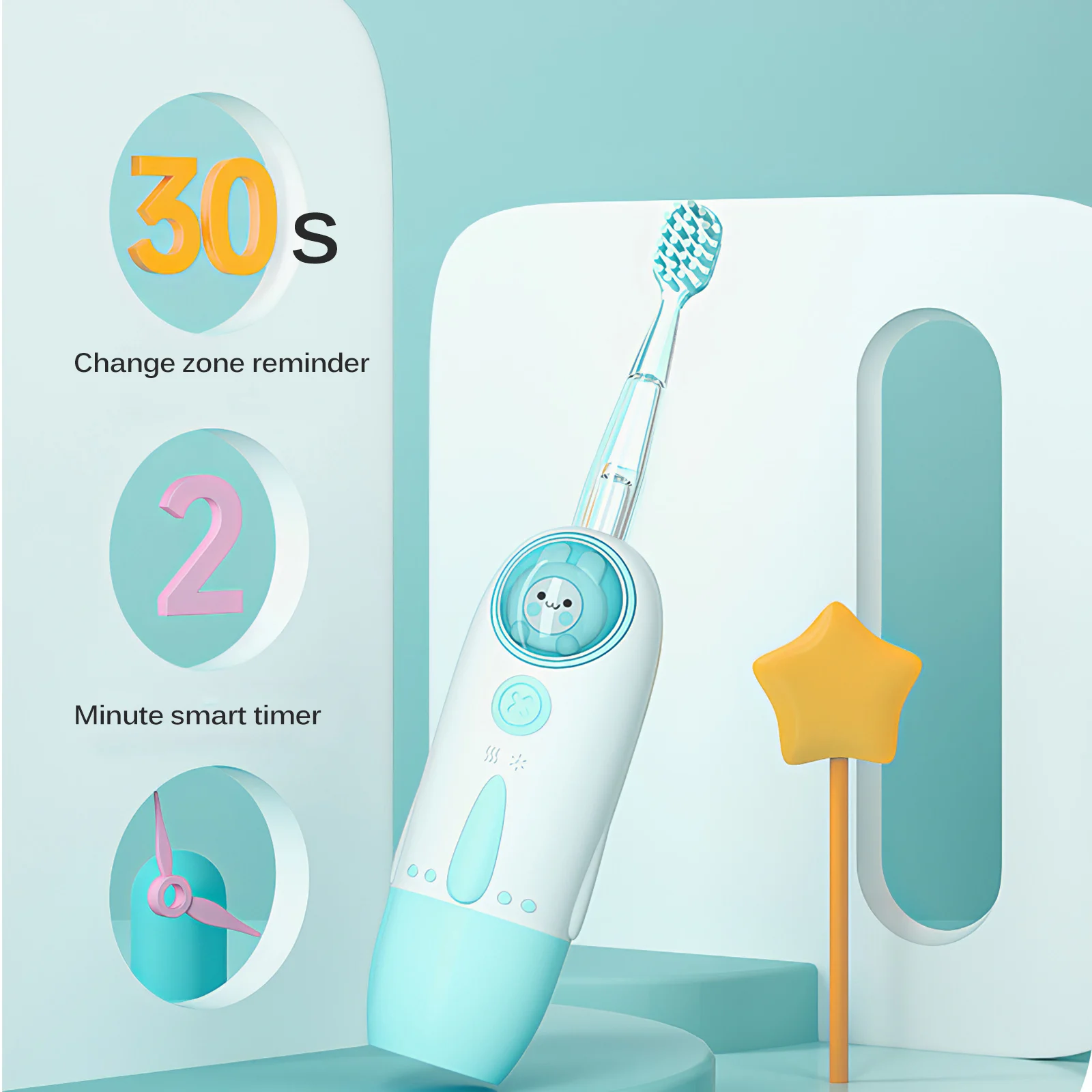 Children'S Electric Toothbrush Kids 3 To 12 Years Old Cleaning Care Oral Bacteria 2 Replacement Brush Heads 4 Levels Switchable
Children'S Electric Toothbrush Kids 3 To 12 Years Old Cleaning Care Oral Bacteria 2 Replacement Brush Heads 4 Levels Switchable