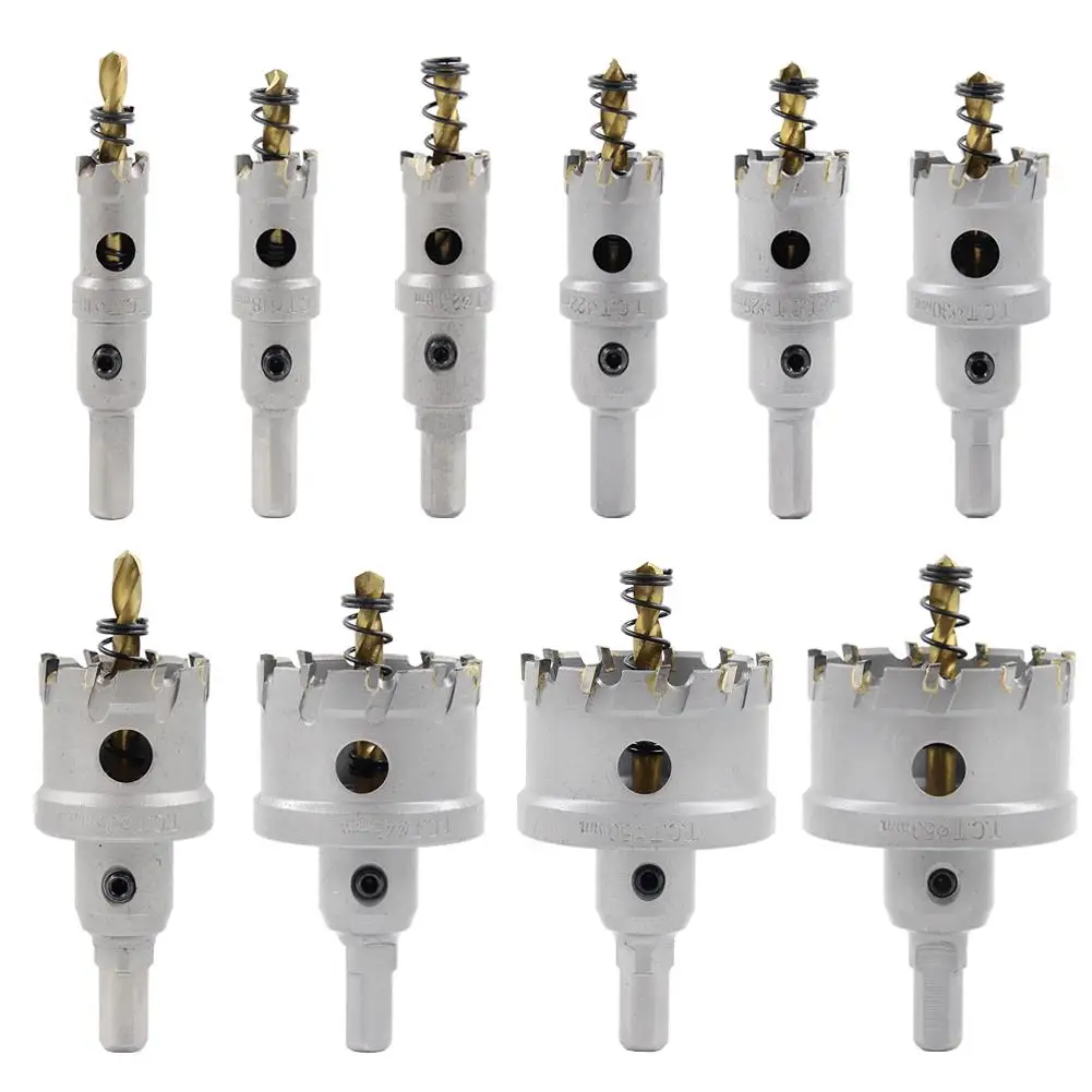 10PCS Carbide Tip TCT Drill Bit Hole Saw Stainless Steel Alloy 16-53mm Drill Bits Thick Steel Plates Stainless Steel Perforation
10PCS Carbide Tip TCT Drill Bit Hole Saw Stainless Steel Alloy 16-53mm Drill Bits Thick Steel Plates Stainless Steel Perforation