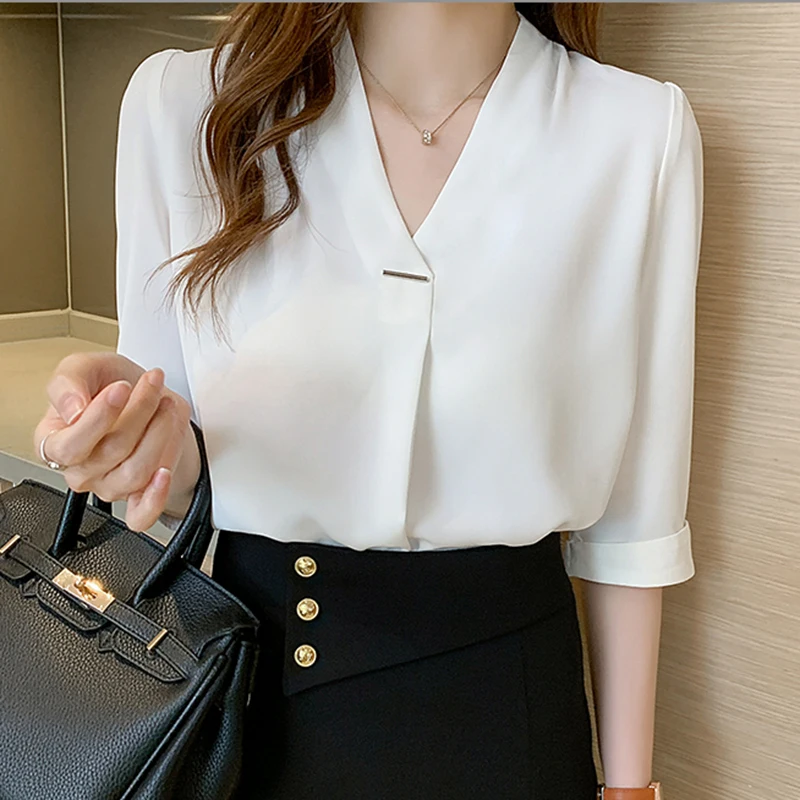 Korean Women Cotton Shirts White Shirt Women Short Sleeve Shirts Tops Office Lady Basic Shirt Blouses Plus Size Woman Blouse
Korean Women Cotton Shirts White Shirt Women Short Sleeve Shirts Tops Office Lady Basic Shirt Blouses Plus Size Woman Blouse