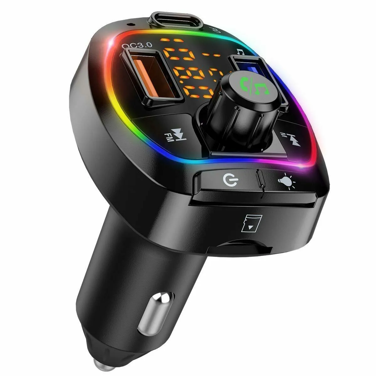 Bluetooth 5.0 FM Transmitter Car MP3 Player LED Ambient Light Wireless FM Transmiter QC3.0+5V/1A 3 USB Fast Charger
Bluetooth 5.0 FM Transmitter Car MP3 Player LED Ambient Light Wireless FM Transmiter QC3.0+5V/1A 3 USB Fast Charger