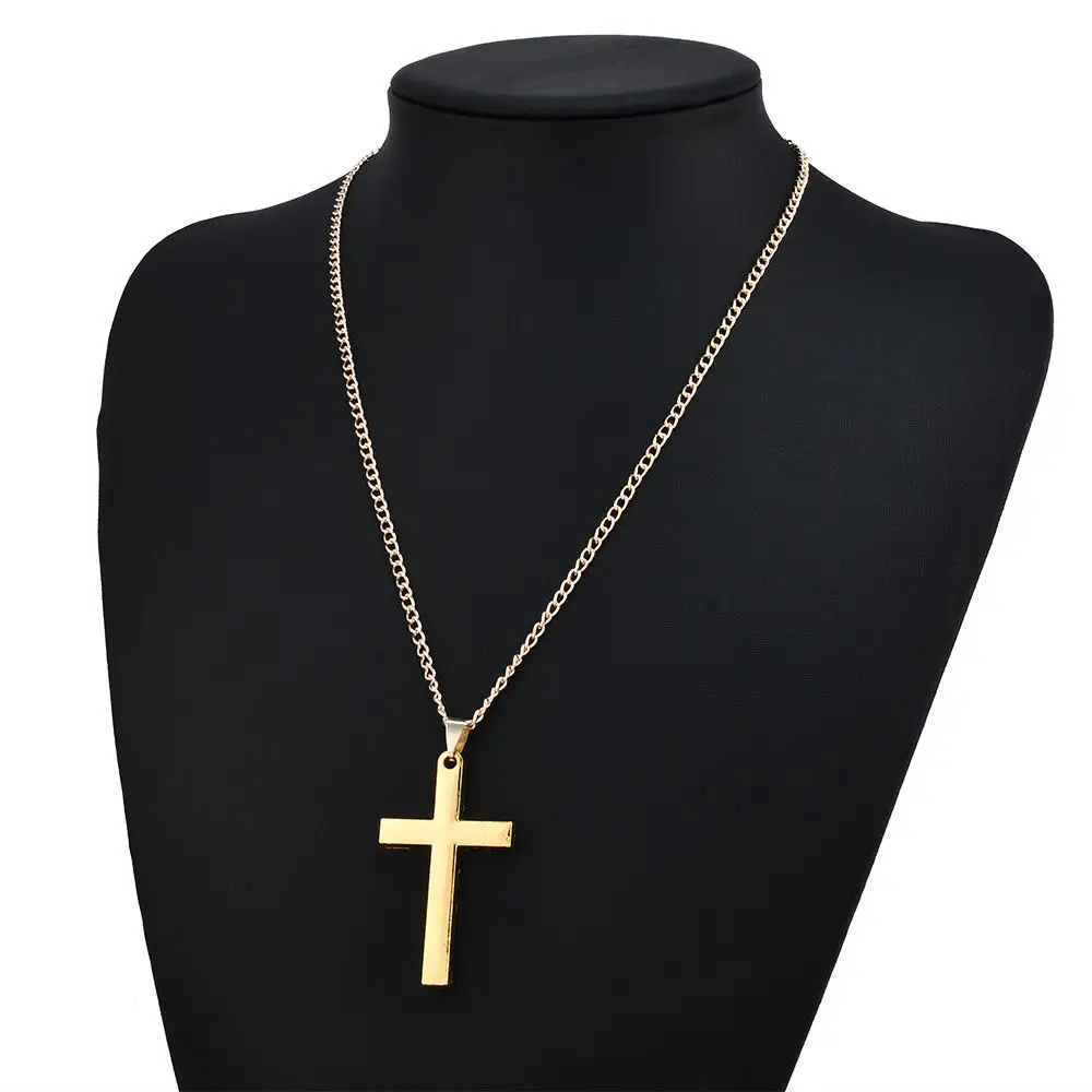 Цепочка с подвеской-крестом для мужчин и женщин классное ожерелье кулоном из