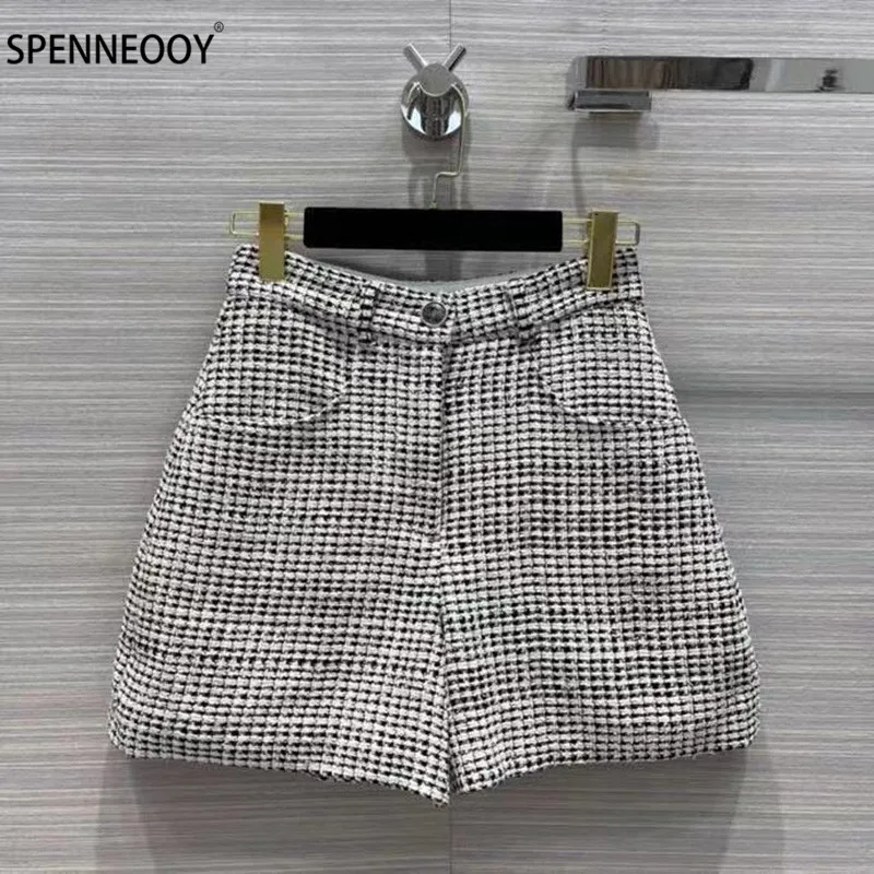 Женские твидовые трикотажные шорты SPENNEOOY, дизайнерские модные офисные шорты с шелковой подкладкой и принтом, 2021
Женские твидовые трикотажные шорты SPENNEOOY, дизайнерские модные офисные шорты с шелковой подкладкой и принтом, 2021