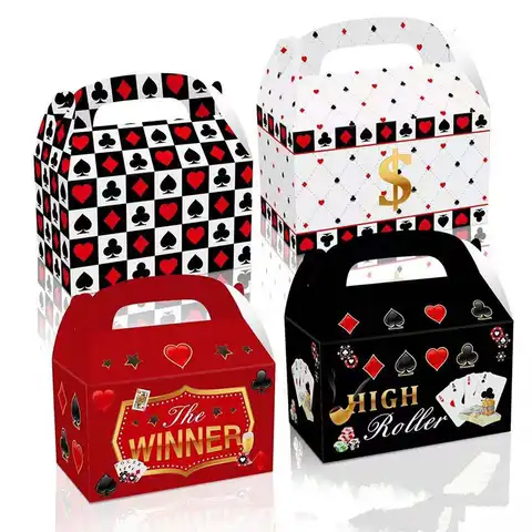 4 шт. Казино на день народження цукерки XOX сувенірів покер -солодощі коробка дитячого святкового костюма, подарункова коробка покеру на постачання ..