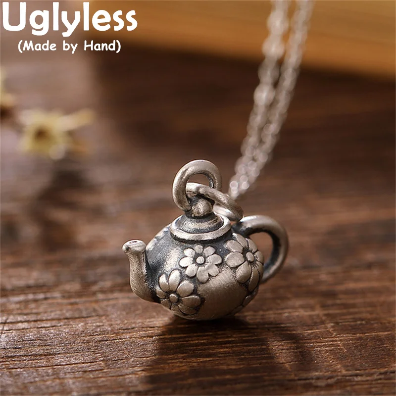 Uglyless Genuine 990 Full Silver Teapot Pendants for Women Thai Silver Flowers Necklace Creative Oriental Charming Gift NO Chain
Uglyless Genuine 990 Full Silver Teapot Pendants for Women Thai Silver Flowers Necklace Creative Oriental Charming Gift NO Chain