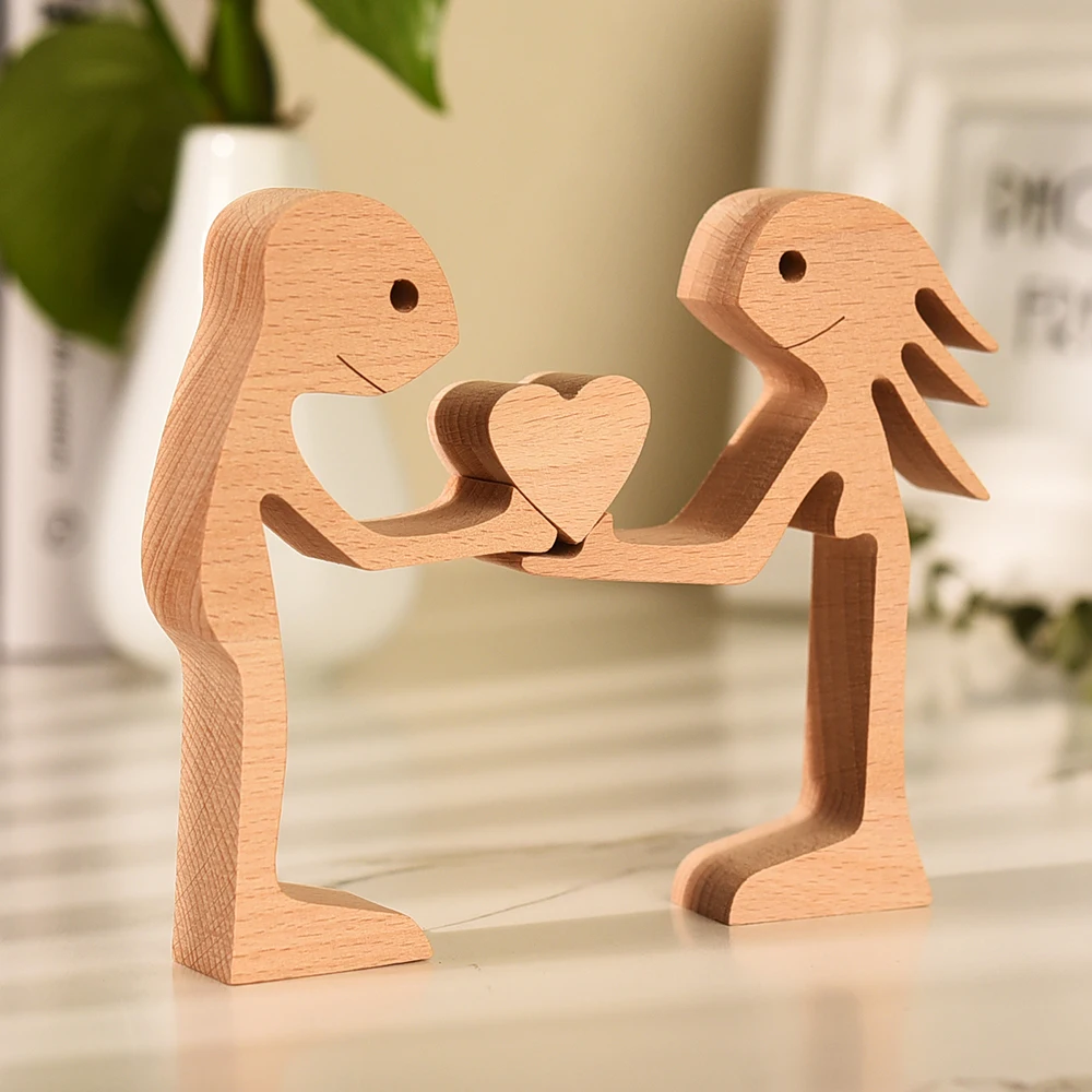 Couple's Wooden Statue With Love Hearth Small Decor Great Sculpture With Message Of Love Handicraft decoration Dropshiping
Couple's Wooden Statue With Love Hearth Small Decor Great Sculpture With Message Of Love Handicraft decoration Dropshiping
