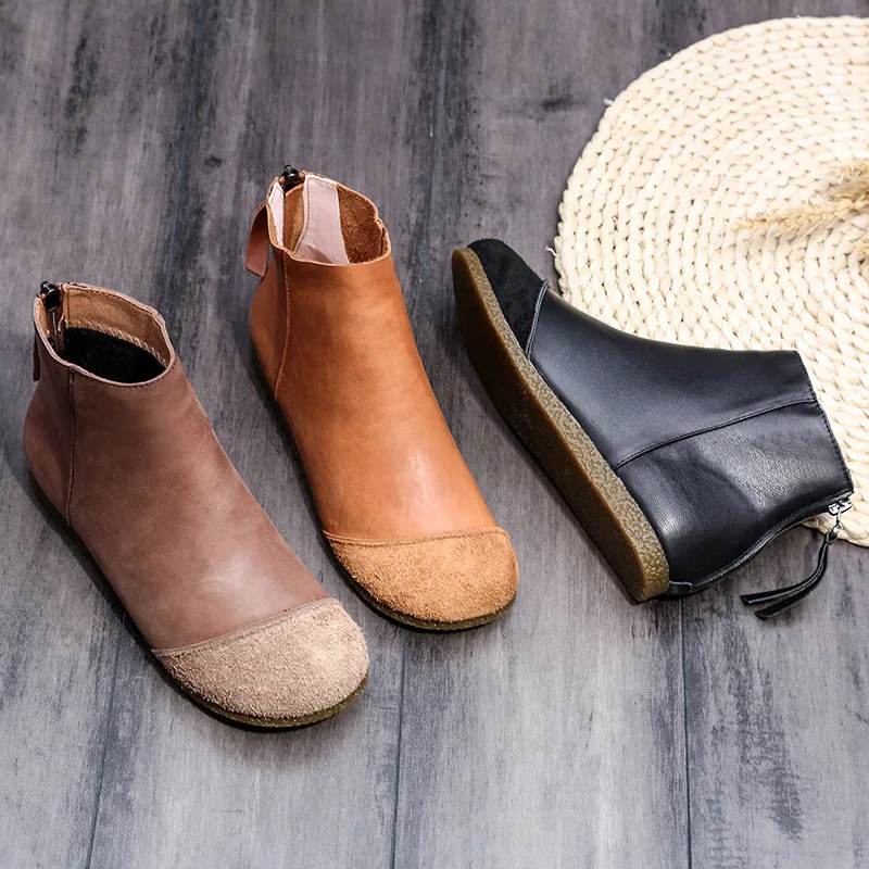 2020 Handmade Women Cow Leather Ankle Boots Chelsea Boot Casual Patchwork Flat Shoes Martins Boots Woman Botas Mujer
2020 Handmade Women Cow Leather Ankle Boots Chelsea Boot Casual Patchwork Flat Shoes Martins Boots Woman Botas Mujer