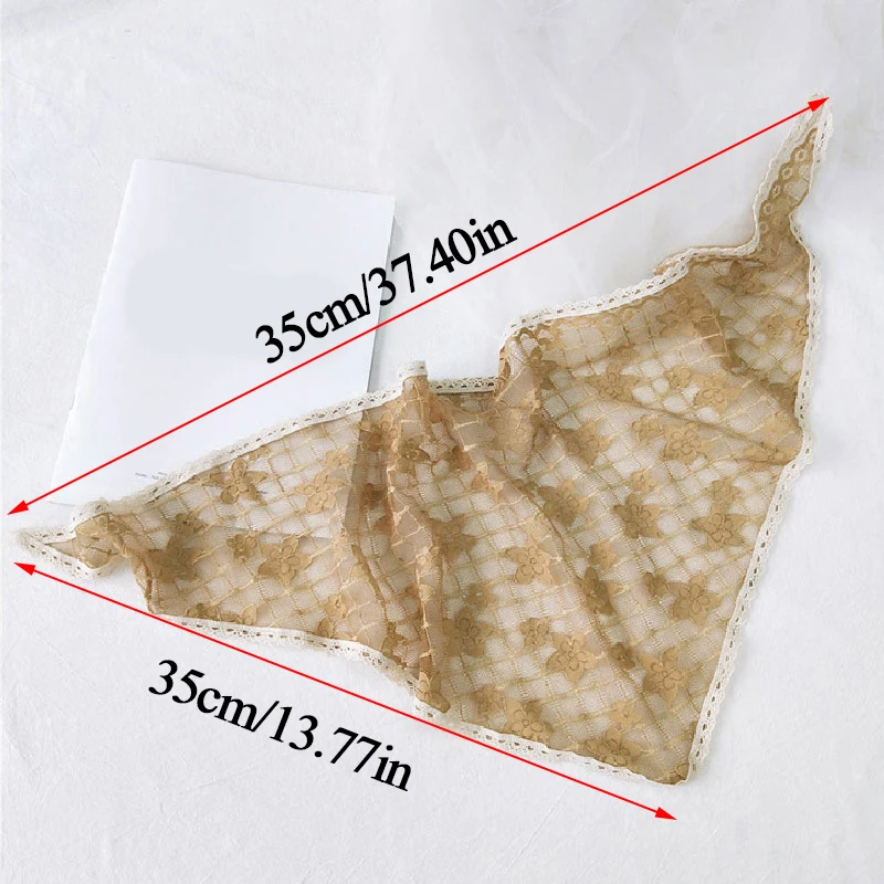 Sweet Lace Triangle Scarf Women Grid Flower Embroidery Scarf Cute Girl Head Scarves Wrist Decoration Neckerchief Lovely Headwear
Sweet Lace Triangle Scarf Women Grid Flower Embroidery Scarf Cute Girl Head Scarves Wrist Decoration Neckerchief Lovely Headwear