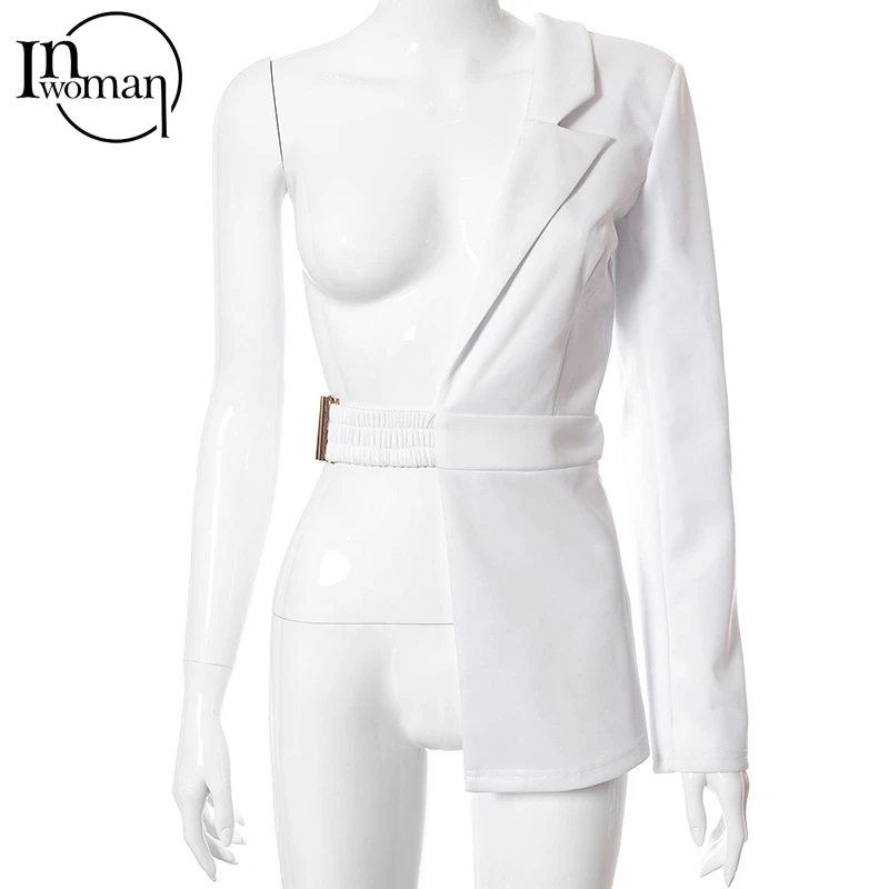 Inwoman Sexy Summer Women Beach Clubwear White Black Sashes Lapel One Shoulder Long Sleeve Knitted Lrregular Coat Ladies Suit
Inwoman Sexy Summer Women Beach Clubwear White Black Sashes Lapel One Shoulder Long Sleeve Knitted Lrregular Coat Ladies Suit