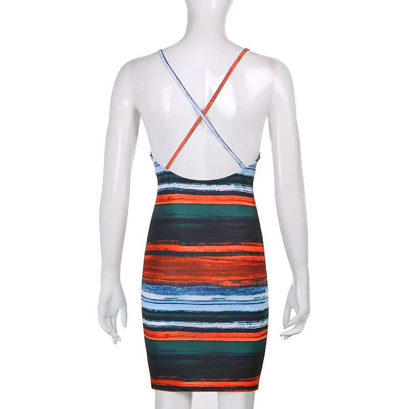 Tie Dye Striped Sexy Backless Y2k Mini Dress Women 2021Summer Sleeveless Elastic Bodycon Sundress Female Party Dresses Beachwear
Tie Dye Striped Sexy Backless Y2k Mini Dress Women 2021Summer Sleeveless Elastic Bodycon Sundress Female Party Dresses Beachwear