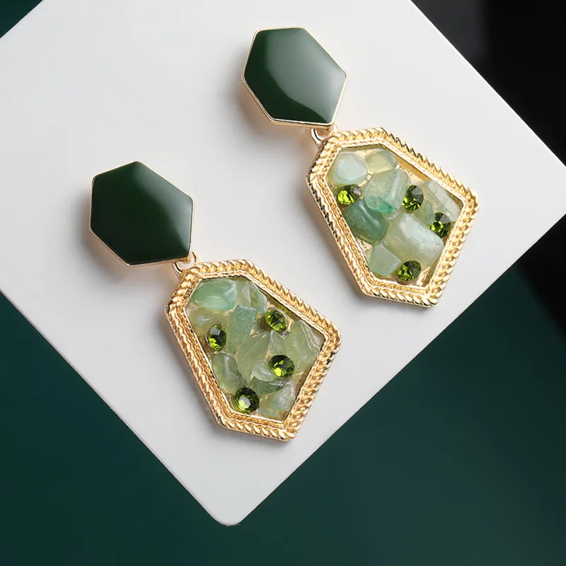 

Vintage Crystal Statement Drop Earrings For Women Geometri Acrylic Hanging Dangle Earrings Fashion Female Jewelry korean fashion