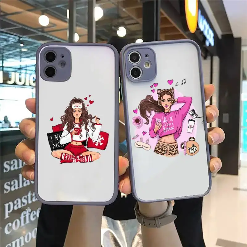 Fashion girls Camera Protection Bumper Phone Case For iPhone 12 11 Pro XS Max XR X 8 7 Plus Translucent Matte Shockproof Cover
Fashion girls Camera Protection Bumper Phone Case For iPhone 12 11 Pro XS Max XR X 8 7 Plus Translucent Matte Shockproof Cover