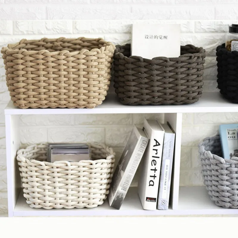 Storage Basket Desktop Cosmetic Storage Debris Basket Thick Cotton Rope Woven Basket Living Room Storage Cotton Rope
Storage Basket Desktop Cosmetic Storage Debris Basket Thick Cotton Rope Woven Basket Living Room Storage Cotton Rope