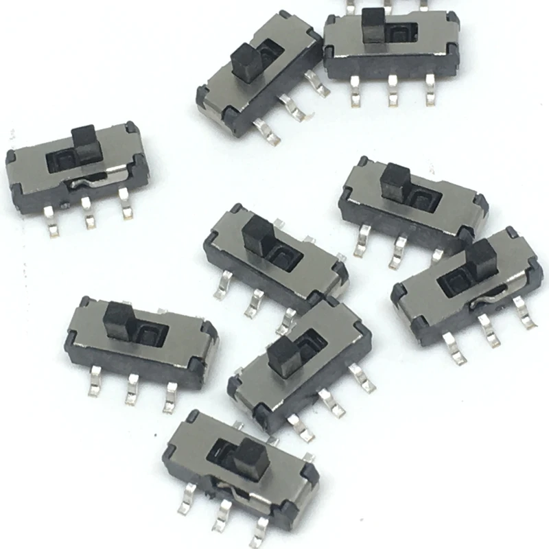 Миниатюрный слайд-переключатель SMD SMT MSS22D18 10 шт. 2P2T 6 контактов ручка высотой 2 мм