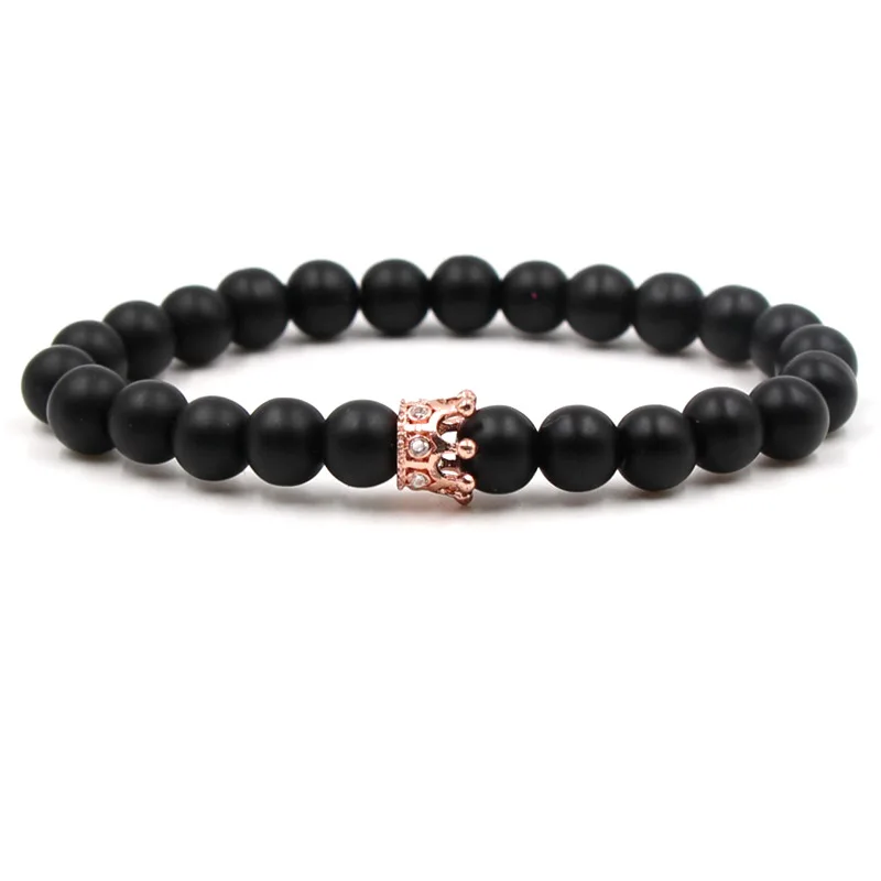 8mm Matte Black Stone Bead Bracelet Pave CZ 4 color small Flower Crown Handmade Bracelet bangle for Women and Men Trendy Jewelry
8mm Matte Black Stone Bead Bracelet Pave CZ 4 color small Flower Crown Handmade Bracelet bangle for Women and Men Trendy Jewelry