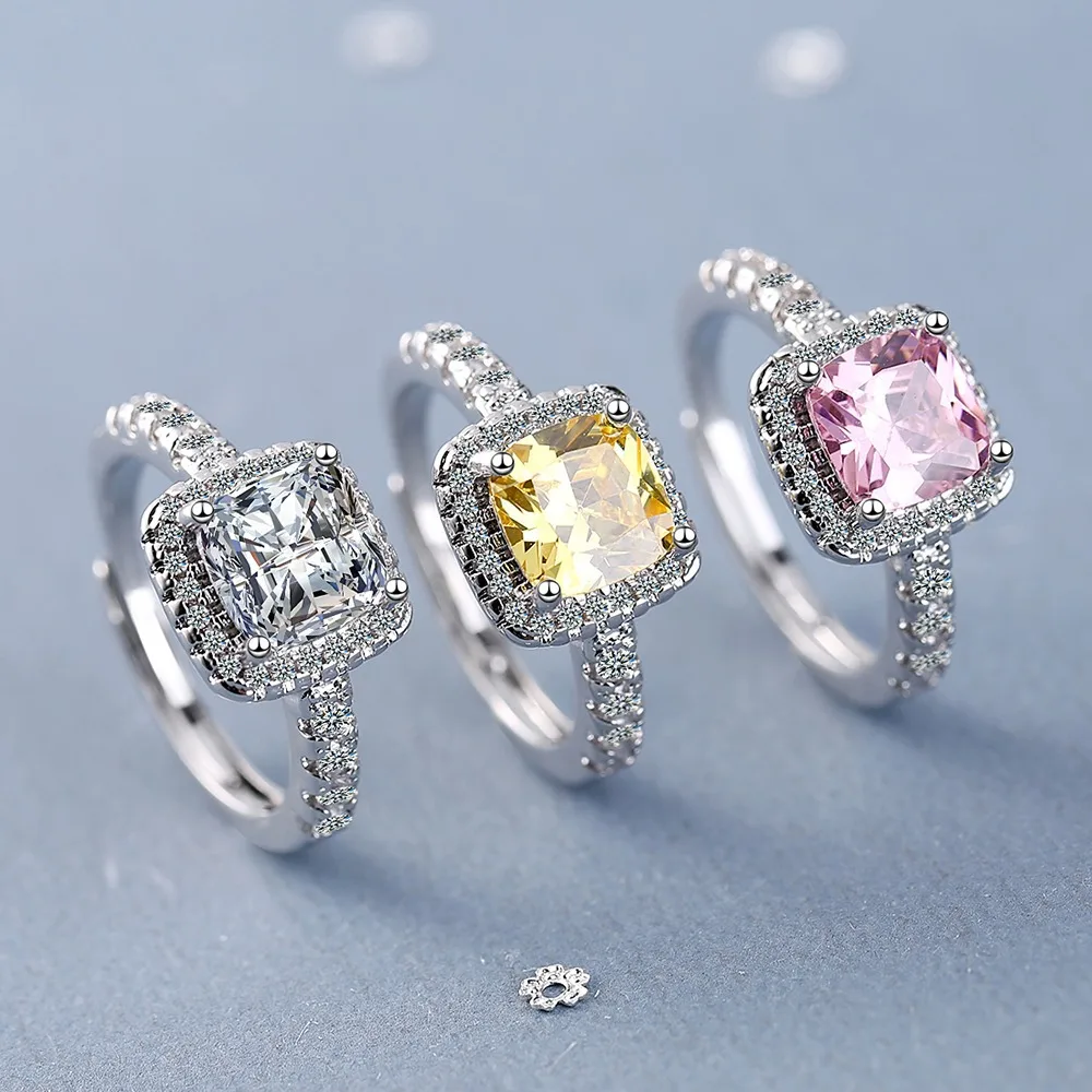 Luxury Exquisite Four Claw Zircon Ring Cocktail Party Ring Wedding Party Jewelry Girlfriend Birthday Gift Opening Ring 
Luxury Exquisite Four Claw Zircon Ring Cocktail Party Ring Wedding Party Jewelry Girlfriend Birthday Gift Opening Ring