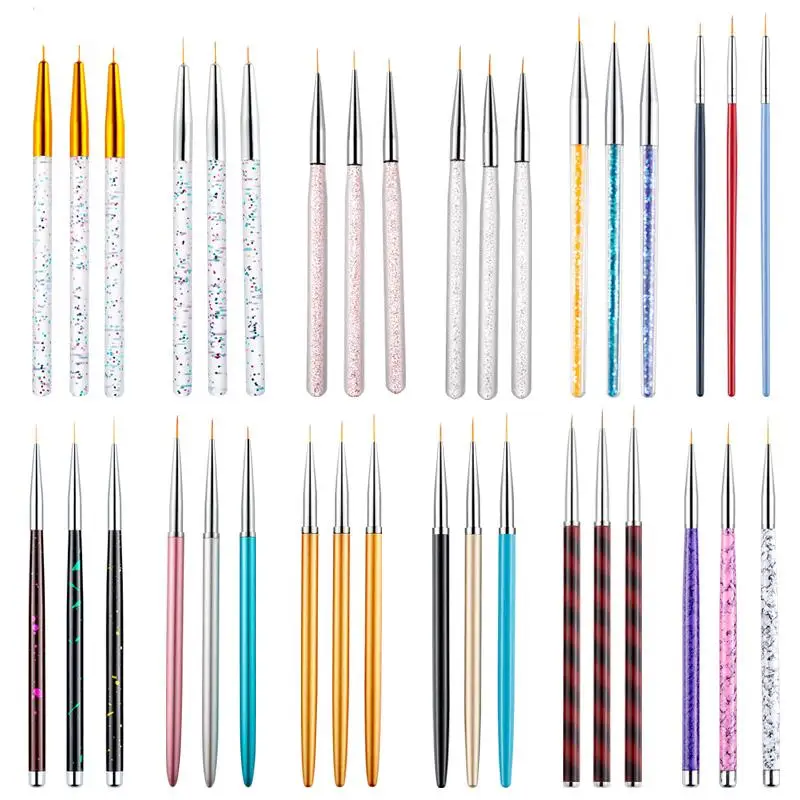 3Pcs/Set Nail Art Liner Painting Pen Brush Metal Gold Gel UV Polish Tips Flower 3D Design Manicure Pedicure Drawing DIY Tool Kit
3Pcs/Set Nail Art Liner Painting Pen Brush Metal Gold Gel UV Polish Tips Flower 3D Design Manicure Pedicure Drawing DIY Tool Kit