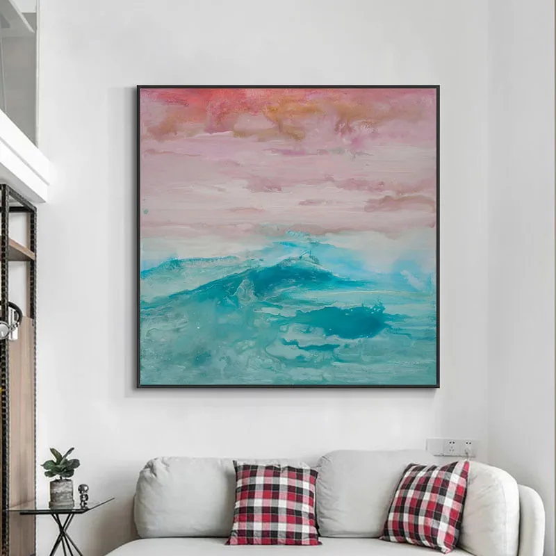 Wall painting Handmade Abstract Oil Painting Modern Pink Blue Picture Canvas painting Home Decorative For Living Room bed room
Wall painting Handmade Abstract Oil Painting Modern Pink Blue Picture Canvas painting Home Decorative For Living Room bed room