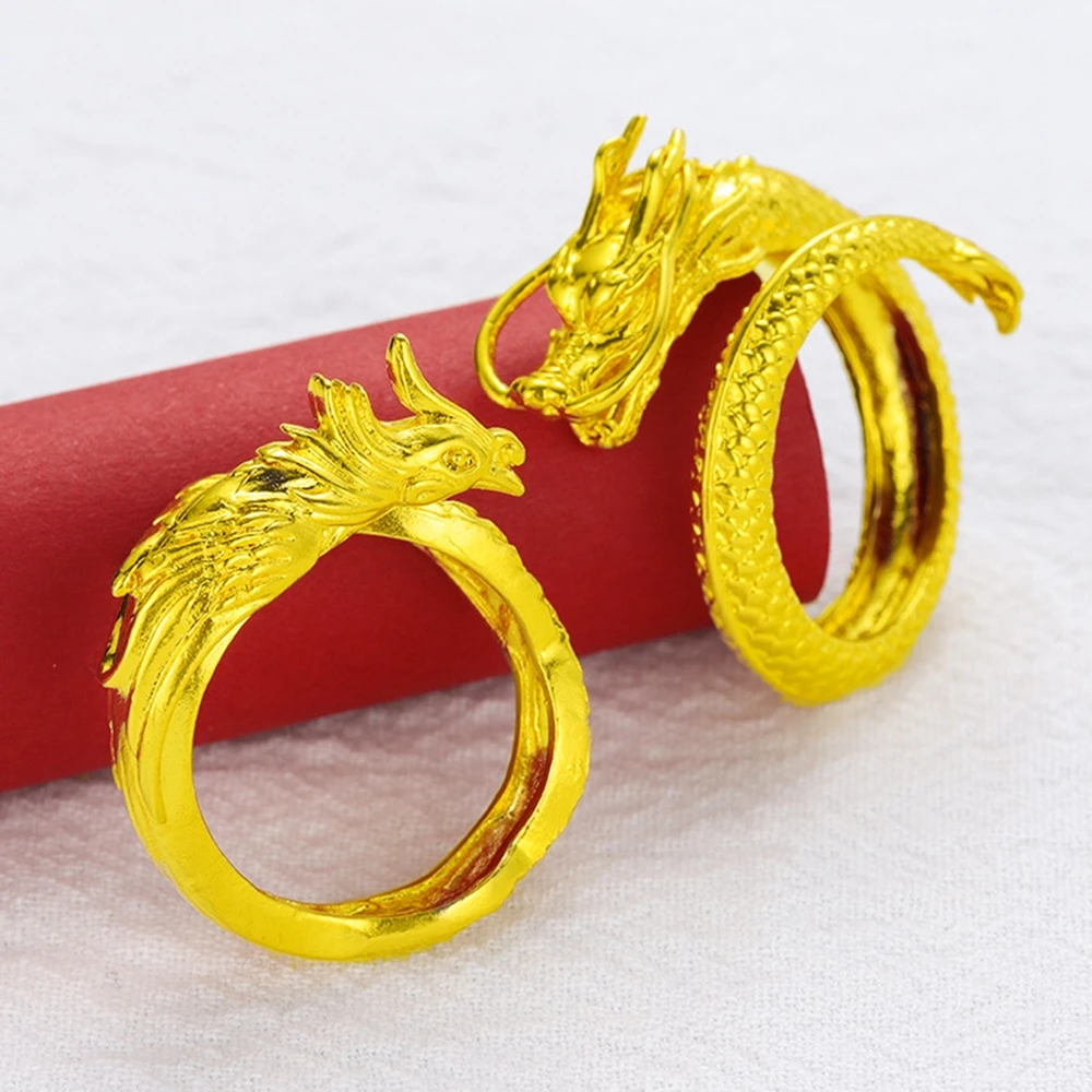 Dragon Phoenix Ring Women Men Couple Finger Jewelry Yellow Gold Filled Engagement Gift
Dragon Phoenix Ring Women Men Couple Finger Jewelry Yellow Gold Filled Engagement Gift