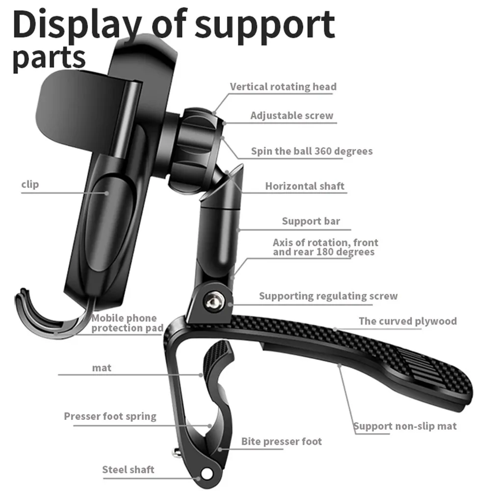 360° Adjustable Automobile Instrument Panel Mobile Phone Bracket Dashboard Phone Holder Mount Clip Temporary Parking Card Rack
360° Adjustable Automobile Instrument Panel Mobile Phone Bracket Dashboard Phone Holder Mount Clip Temporary Parking Card Rack