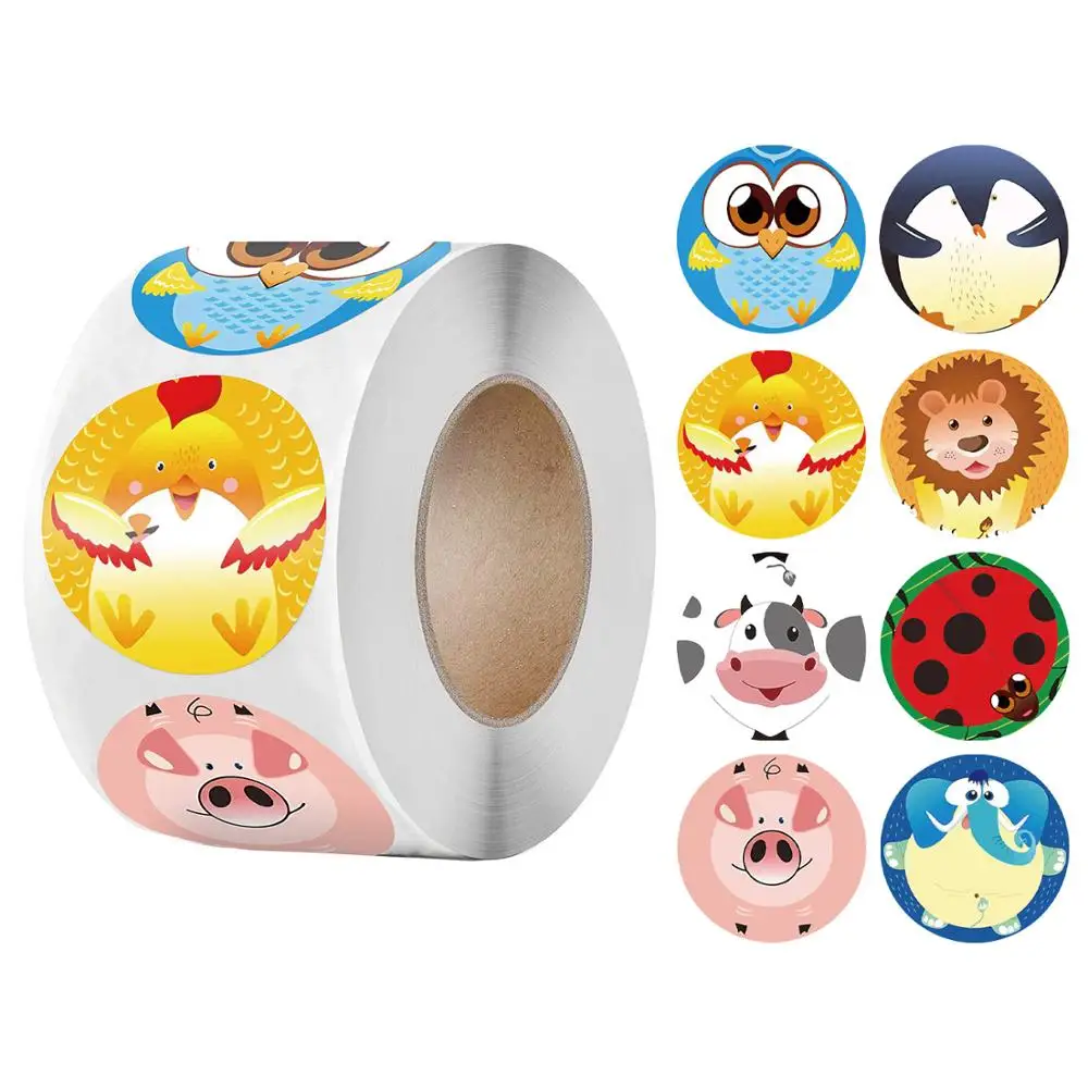1 inch Cute Cartoon Animals Sticker for Kids 500pcs/roll 8 Designs Ladybug Pig Patterns Birthday Party Gift Decor Seals Sticker
1 inch Cute Cartoon Animals Sticker for Kids 500pcs/roll 8 Designs Ladybug Pig Patterns Birthday Party Gift Decor Seals Sticker