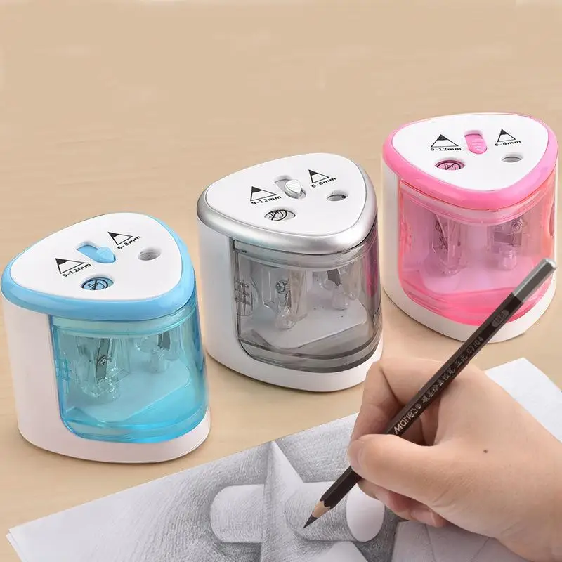 2020 New Two-hole Electric Automatic pencil sharpener Switch Pencil Sharpener Home Office School Supplies stationery art
2020 New Two-hole Electric Automatic pencil sharpener Switch Pencil Sharpener Home Office School Supplies stationery art