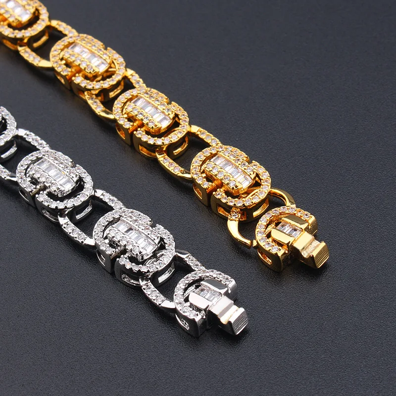 Hip Hop Claw Setting Cubic Zirconia Bling Iced Out 9mm Geometric Round Link Chain Bangle Bracelet for Women Rapper Jewelry
Hip Hop Claw Setting Cubic Zirconia Bling Iced Out 9mm Geometric Round Link Chain Bangle Bracelet for Women Rapper Jewelry