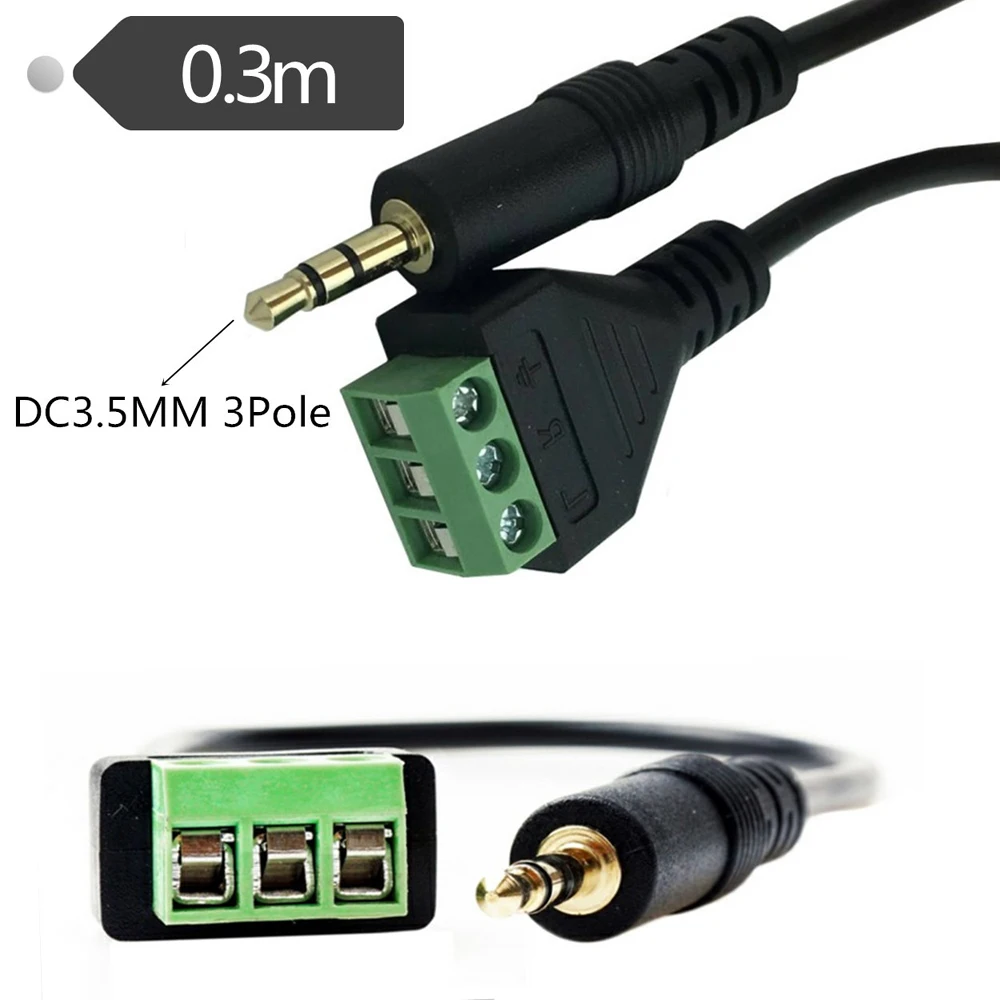 3.5mm male Stereo Audio Video to 3 Screw Terminal Female Headphone Screw connection / terminal Converter cable 0.3m
3.5mm male Stereo Audio Video to 3 Screw Terminal Female Headphone Screw connection / terminal Converter cable 0.3m