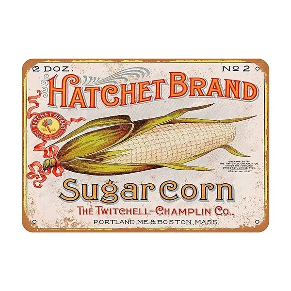 Wall Decor Sign Hatchet Brand Sugar Corn Vintage Look Metal Sign Bar Cafe Decoration
Wall Decor Sign Hatchet Brand Sugar Corn Vintage Look Metal Sign Bar Cafe Decoration