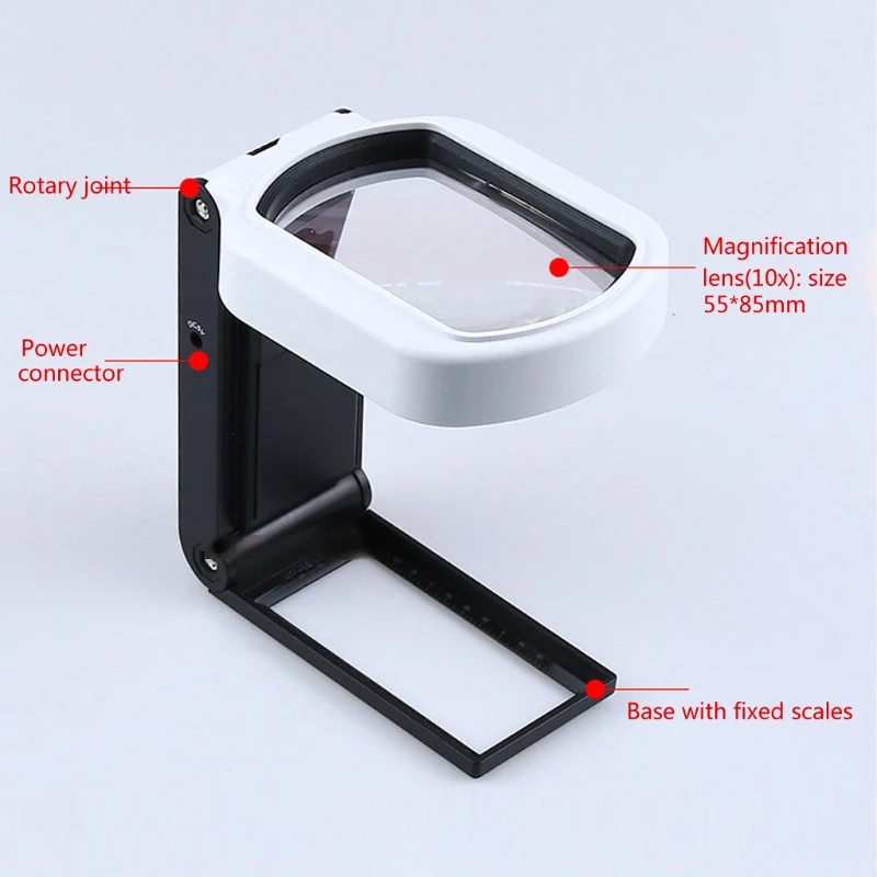 Foldable Magnifying Glass with 7LED and 2 UV Lights. 10x/25x View for Close Work
Foldable Magnifying Glass with 7LED and 2 UV Lights. 10x/25x View for Close Work