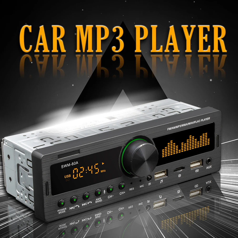12V стерео автомобильное радио цифровой Bluetooth Handsfree MP3 плеер 60Wx4 FM Аудио комплект