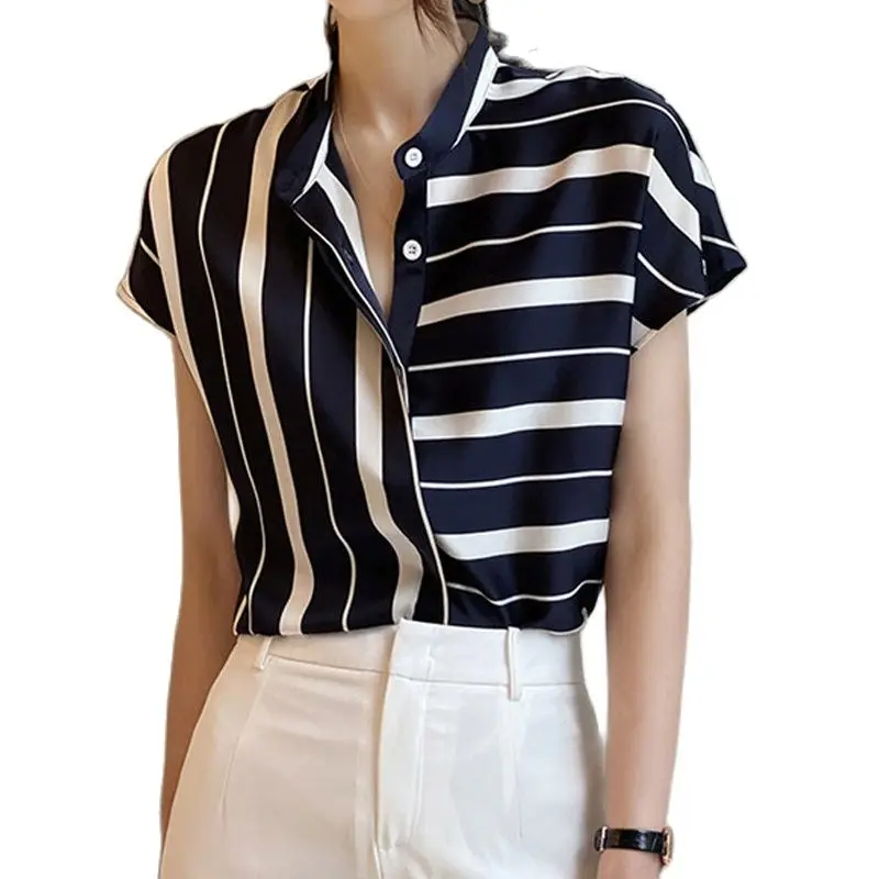 2021 New Blouse Women Casual Striped Top Shirts Blouses Female Loose Blusas Summer Fall Casual Ladies Office Blouses Top Sexy
2021 New Blouse Women Casual Striped Top Shirts Blouses Female Loose Blusas Summer Fall Casual Ladies Office Blouses Top Sexy