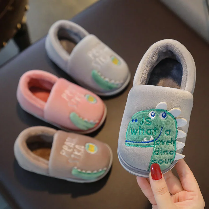 Children's cotton slippers men's bag heel thick bottom warm home baby dinosaur cotton shoes
Children's cotton slippers men's bag heel thick bottom warm home baby dinosaur cotton shoes