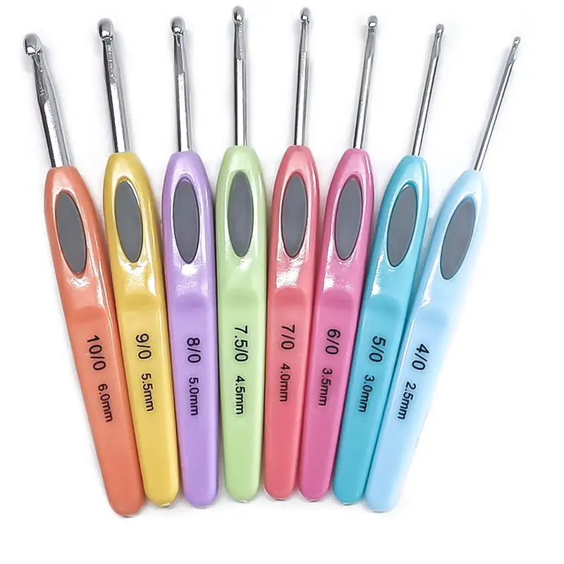 8pcs Colorful Soft Plastic Handle Alumina Crochet Hooks Knitting Needles Set 2.5-6mm Crochet for Weave Sewing Needles Tool
8pcs Colorful Soft Plastic Handle Alumina Crochet Hooks Knitting Needles Set 2.5-6mm Crochet for Weave Sewing Needles Tool