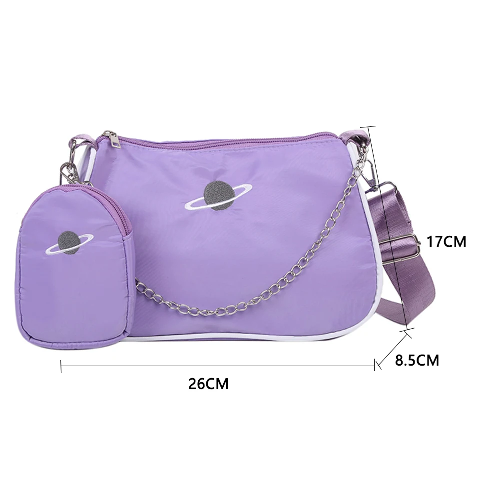 Fashion Casual Nylon Women Shoulder Bag 2 in 1 Chain Zipper Female Girls Street Casual Crossbody Handbag Clutch Purse
Fashion Casual Nylon Women Shoulder Bag 2 in 1 Chain Zipper Female Girls Street Casual Crossbody Handbag Clutch Purse