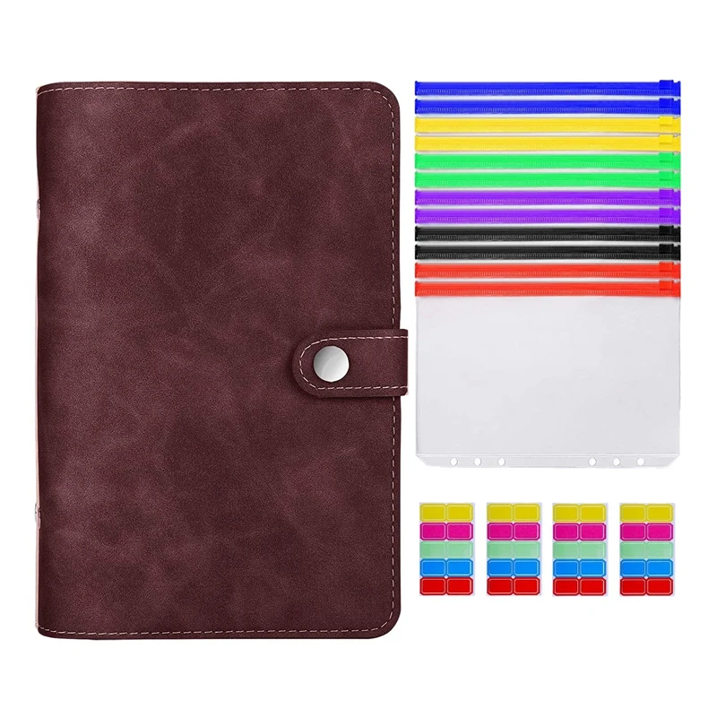 PU Leather Budget Binder Refillable Binder with Colored Binder Zipper Pouches Clear Loose Leaf Bags Cash Envelopes
PU Leather Budget Binder Refillable Binder with Colored Binder Zipper Pouches Clear Loose Leaf Bags Cash Envelopes