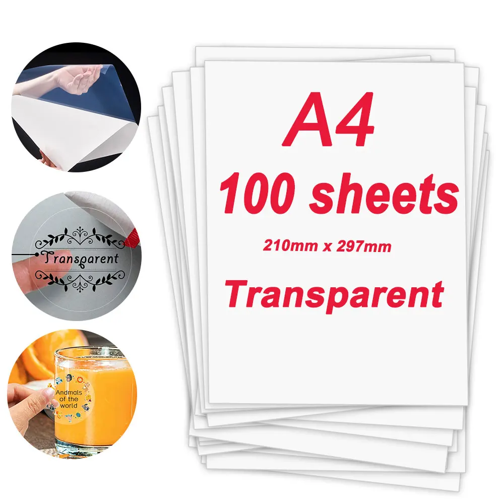 10/20/30/40/50/100Sheet Printable Vinyl Sticker Paper A4 Half Transparent Waterproof Adhesive Paper DIY Label for Inkjet Printer
10/20/30/40/50/100Sheet Printable Vinyl Sticker Paper A4 Half Transparent Waterproof Adhesive Paper DIY Label for Inkjet Printer