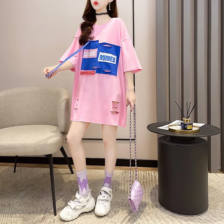 Houthion Letter Print Women's T-shirt Short Sleeve Top Loose Plus Size Tshirt Fashion Casual New Korean O-neck T Shirt Summer 
Houthion Letter Print Women's T-shirt Short Sleeve Top Loose Plus Size Tshirt Fashion Casual New Korean O-neck T Shirt Summer