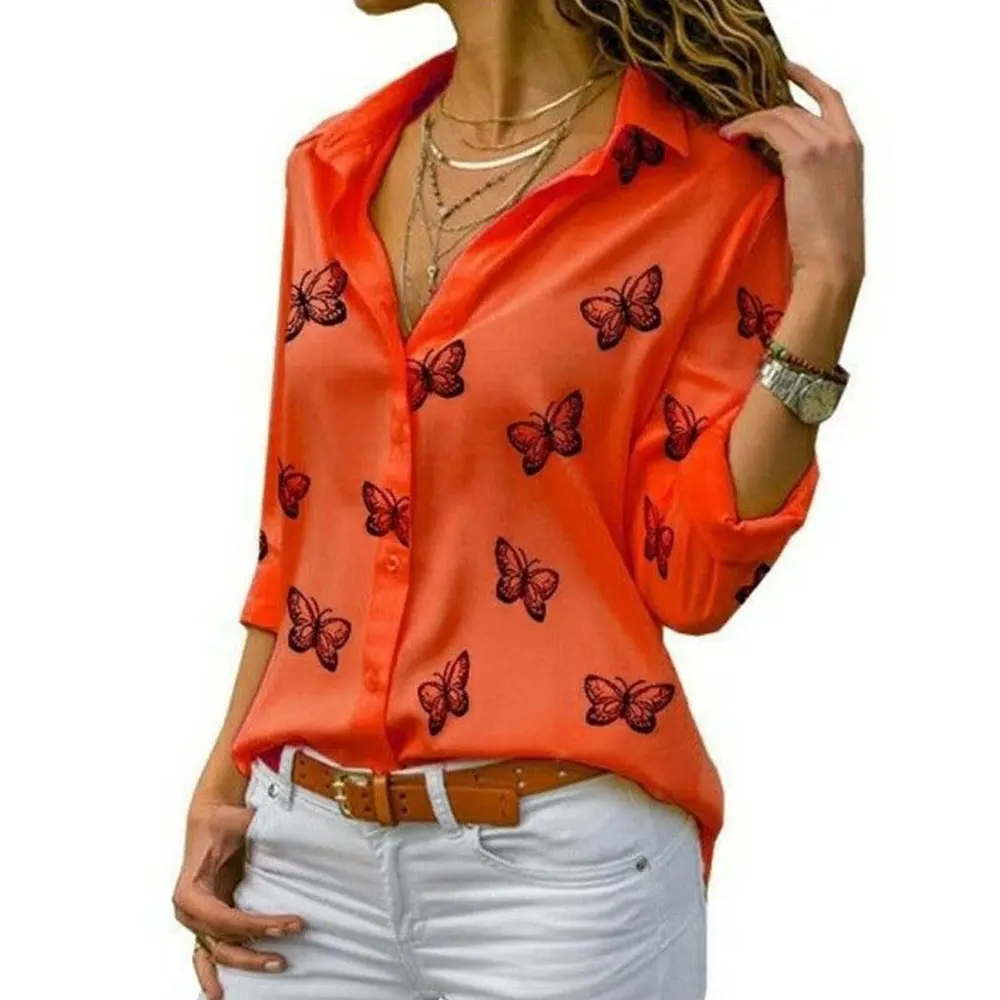Gentillove Women Buttons Office Lady Basic Butterfly Printing Spring Autumn Turn Down Collar Casual Loose Long Sleeve Blouse
Gentillove Women Buttons Office Lady Basic Butterfly Printing Spring Autumn Turn Down Collar Casual Loose Long Sleeve Blouse