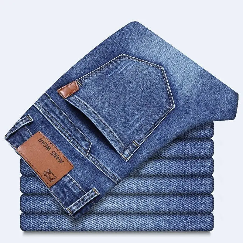Spring Autumn 2021 Men's Smart Elastic Jeans Business Fashion Straight Regular Stretch Denim Trousers Men Jeans Plus Size 28-40 
Spring Autumn 2021 Men's Smart Elastic Jeans Business Fashion Straight Regular Stretch Denim Trousers Men Jeans Plus Size 28-40