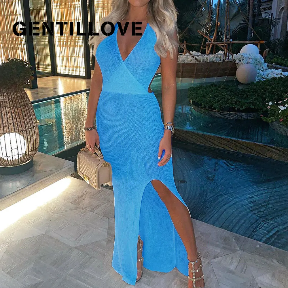 Gentillove Backless Bandage Split Off Shoulder Lace Mesh Beach V-Neck Maxi Dress Women See Through Sexy Solid Sleeveless Club
Gentillove Backless Bandage Split Off Shoulder Lace Mesh Beach V-Neck Maxi Dress Women See Through Sexy Solid Sleeveless Club