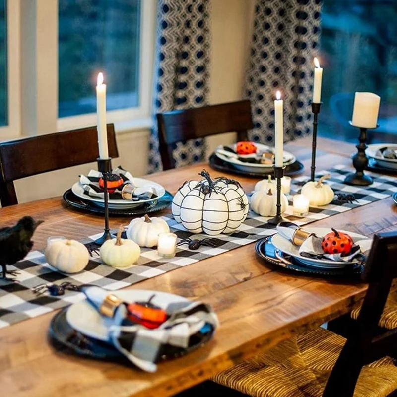 2 Pcs Buffalo Black and White Plaid Table Runner,Wedding Party Thanksgiving Christmas Gathering Decorations,12X108 In
2 Pcs Buffalo Black and White Plaid Table Runner,Wedding Party Thanksgiving Christmas Gathering Decorations,12X108 In