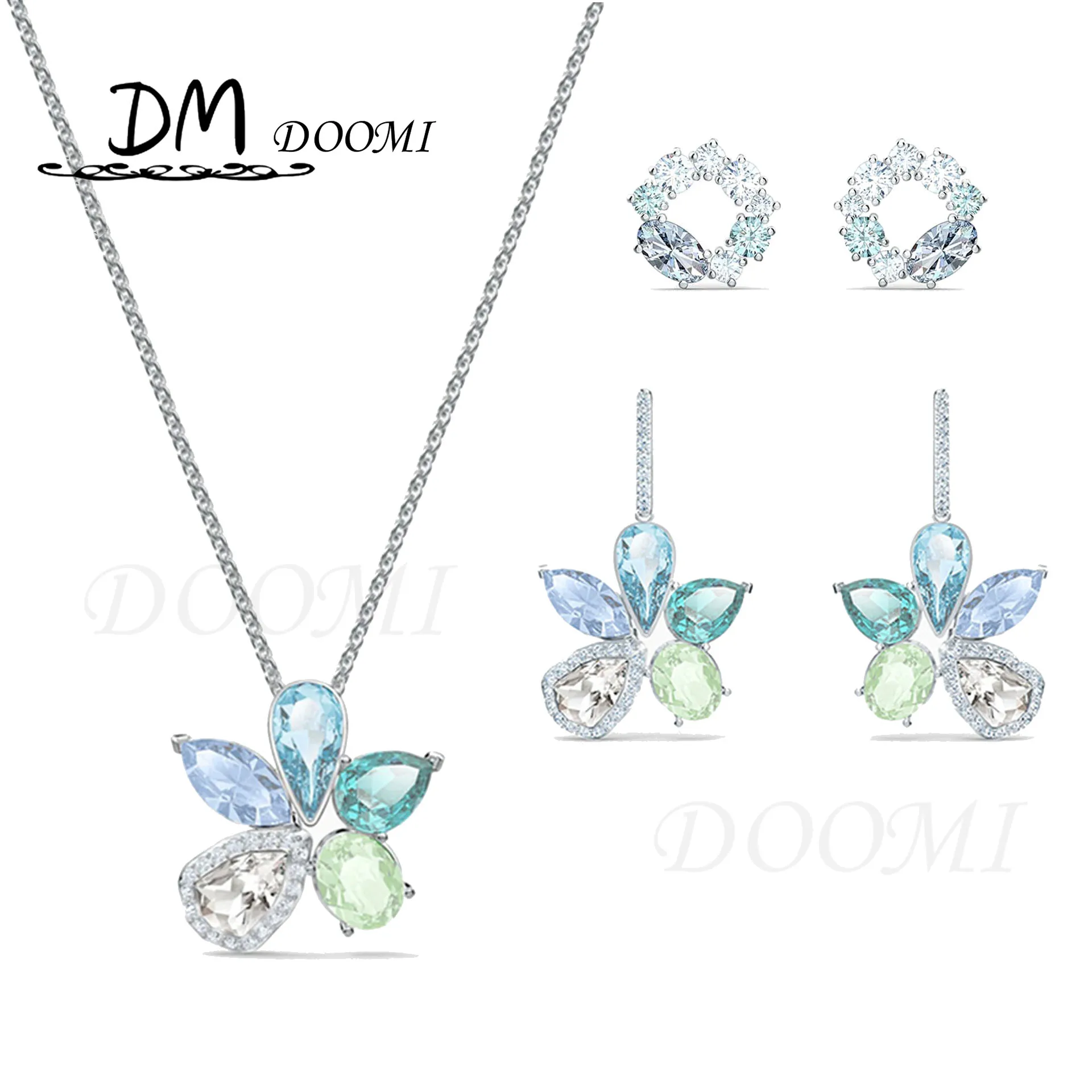 SWA 1:1 2021 Fashion Jewelry Blue Green Crystal Sunny Necklace Intellectual and Generous Birthday Holiday Commemorative Gift
SWA 1:1 2021 Fashion Jewelry Blue Green Crystal Sunny Necklace Intellectual and Generous Birthday Holiday Commemorative Gift