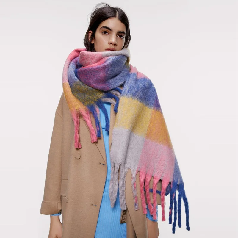 Autumn and Winter New Color Lattice Warm Tassel Scarf. Long Soft Shawl. Dual Purpose Bib for Students
Autumn and Winter New Color Lattice Warm Tassel Scarf. Long Soft Shawl. Dual Purpose Bib for Students