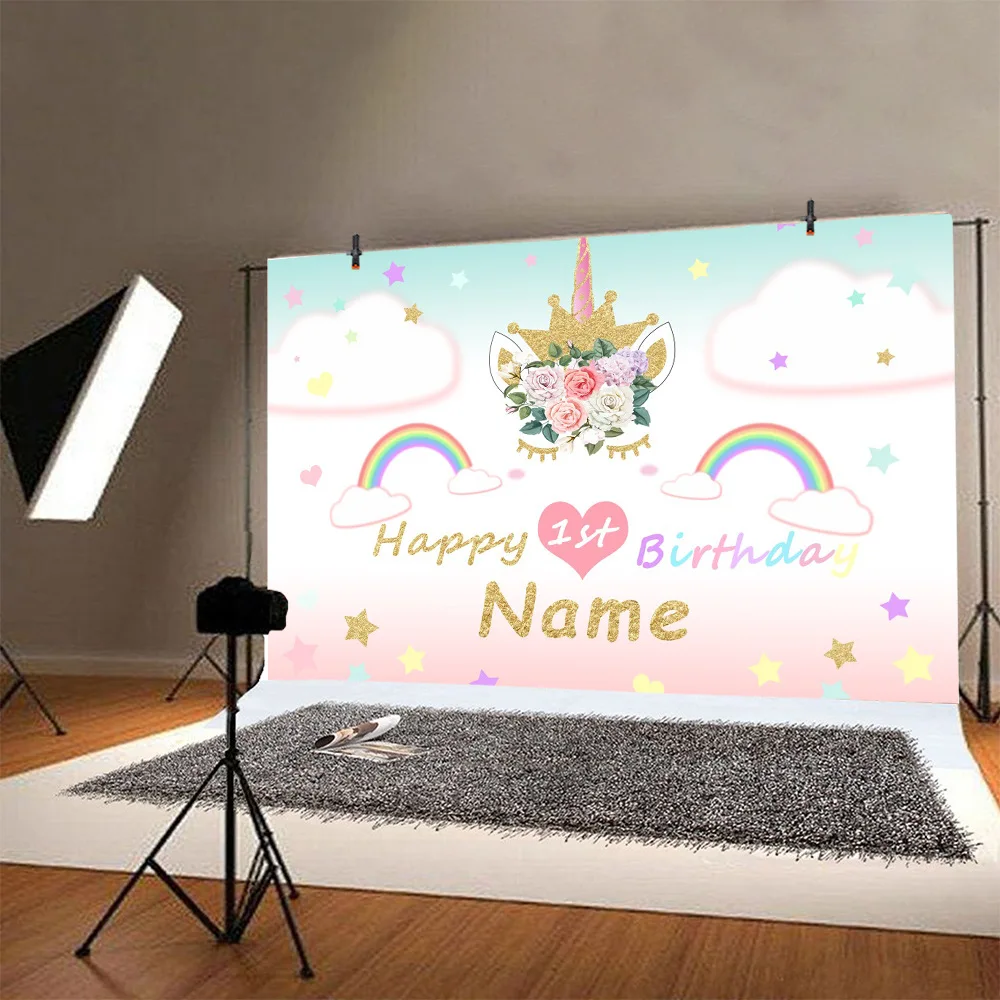 Flowers Unicorn Baby's First Birthday Backdrop Photo Children's Party Room Table Decoration Newborn Bath Custom Vinyl Background
Flowers Unicorn Baby's First Birthday Backdrop Photo Children's Party Room Table Decoration Newborn Bath Custom Vinyl Background