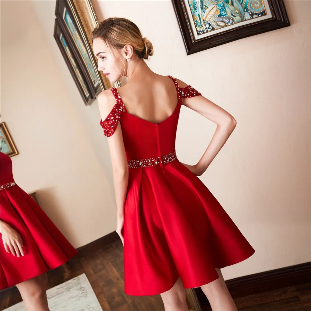 Women's wedding party dress plus size off shoulder beading satin shortformal prom evening dress for New Year 2021 cocktail dress
Women's wedding party dress plus size off shoulder beading satin shortformal prom evening dress for New Year 2021 cocktail dress