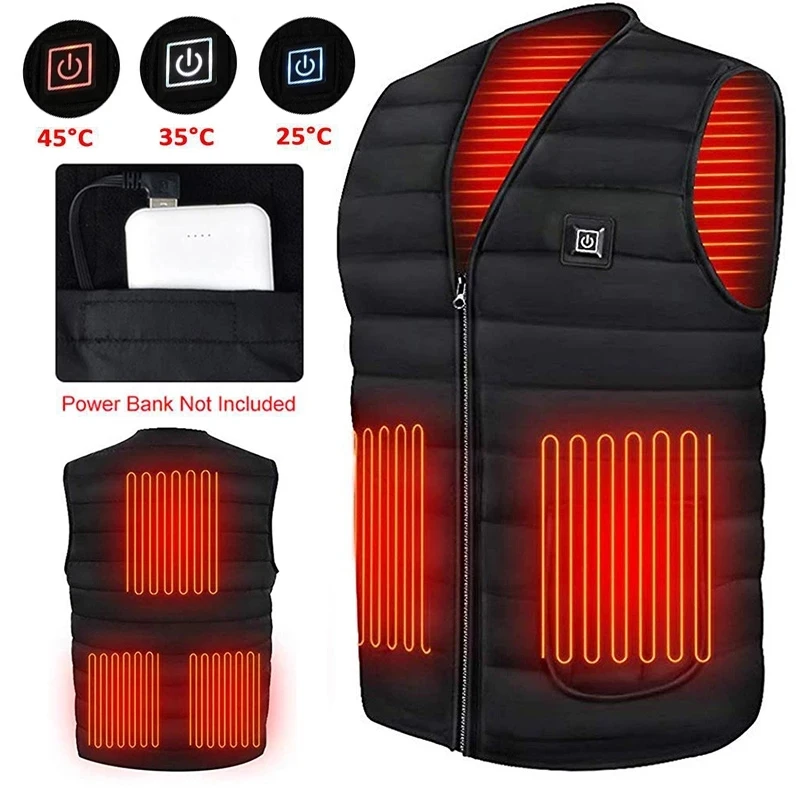 Heating Sleeveless Jacket Lightweight USB Charging Heated Jacket Warmer Women's Vest Electric Down Cotton Coat Chaleco Mujer
Heating Sleeveless Jacket Lightweight USB Charging Heated Jacket Warmer Women's Vest Electric Down Cotton Coat Chaleco Mujer