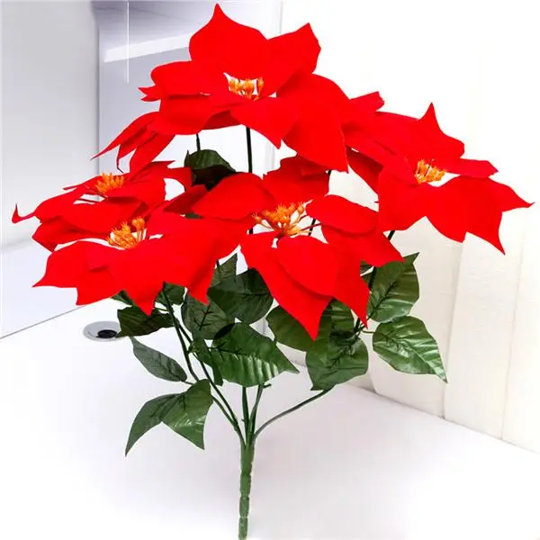 Cute Artificial Flowers Real Flannel Red Poinsettia Bushes Bouquets Tree Ornaments Creative False Blossom Fashion Fake Flowers
Cute Artificial Flowers Real Flannel Red Poinsettia Bushes Bouquets Tree Ornaments Creative False Blossom Fashion Fake Flowers