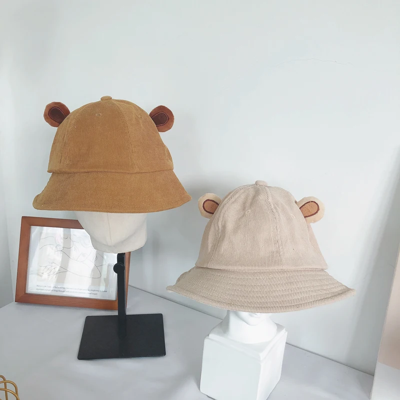 Original bear ears spring and autumn models Japanese cute corduroy dome fisherman hat Korean leisure shade basin hat 
Original bear ears spring and autumn models Japanese cute corduroy dome fisherman hat Korean leisure shade basin hat